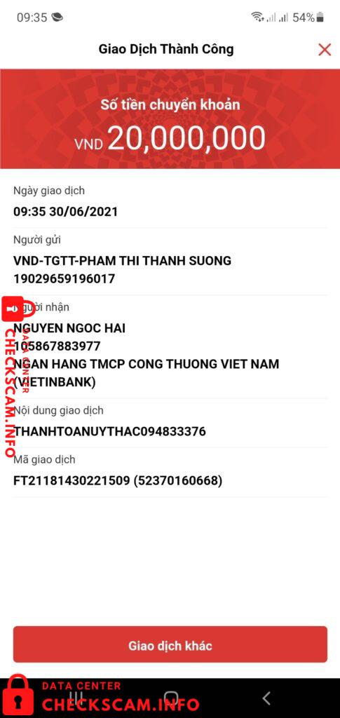 Evidence against Nguyễn Ngọc Hải
