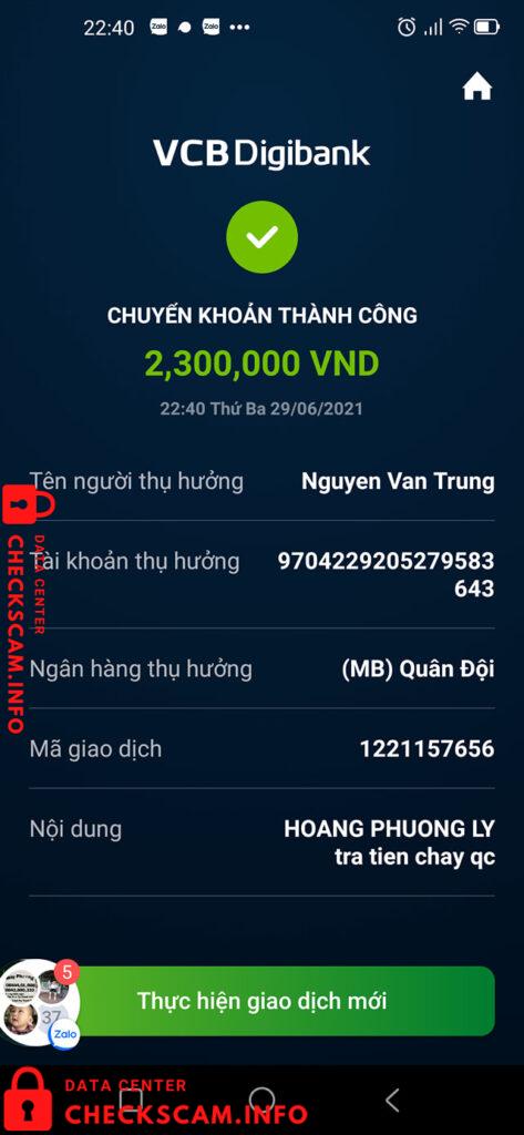 Evidence against Nguyen Van Trung
