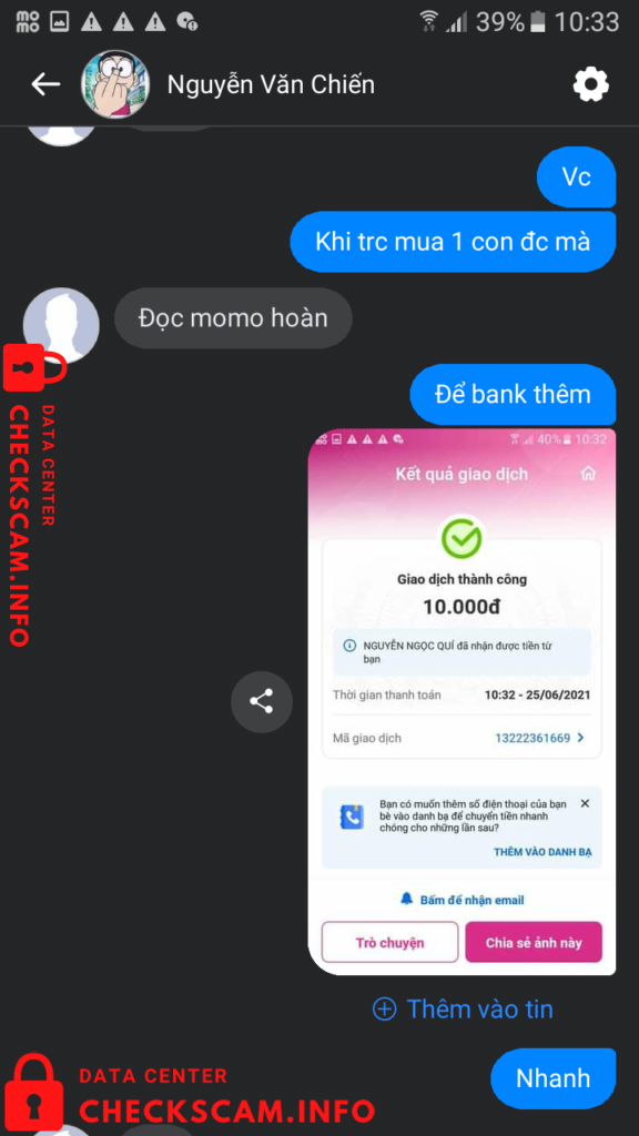 Evidence against Nguyễn Văn Chiến