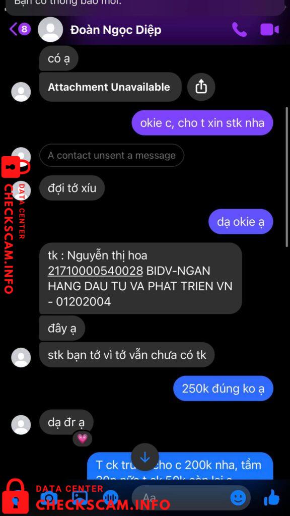 Evidence against Nguyễn Thị Hoa