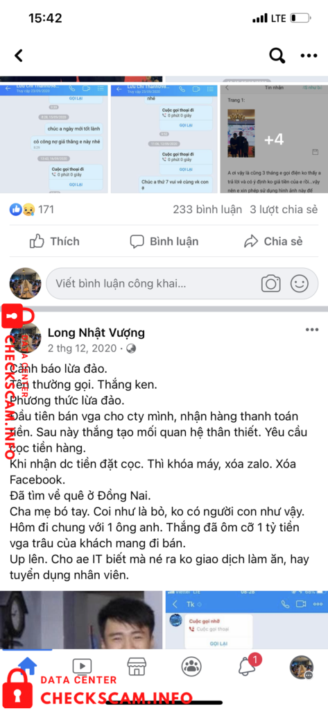 Evidência contra Nguyen Dinh Thang