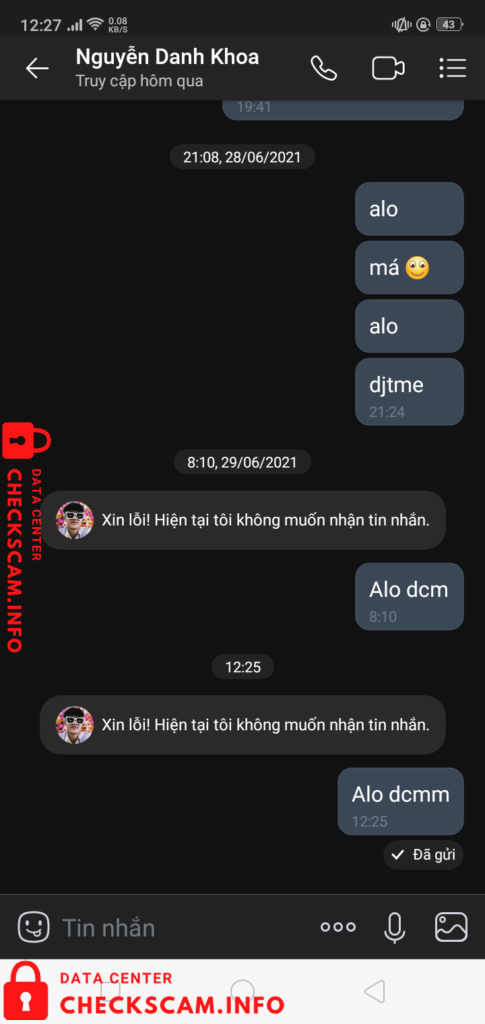 Evidência contra Nguyen Danh Khoa