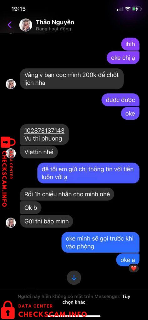 Evidência contra Vu Thi Phuong