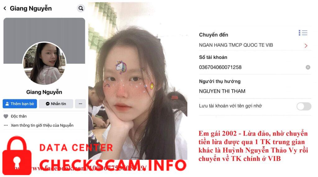 Evidência contra Nguyen Thi Tham