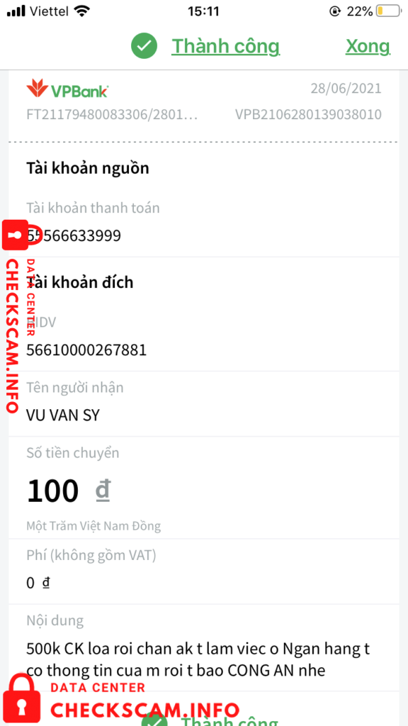 Evidence against Vu Van Sy