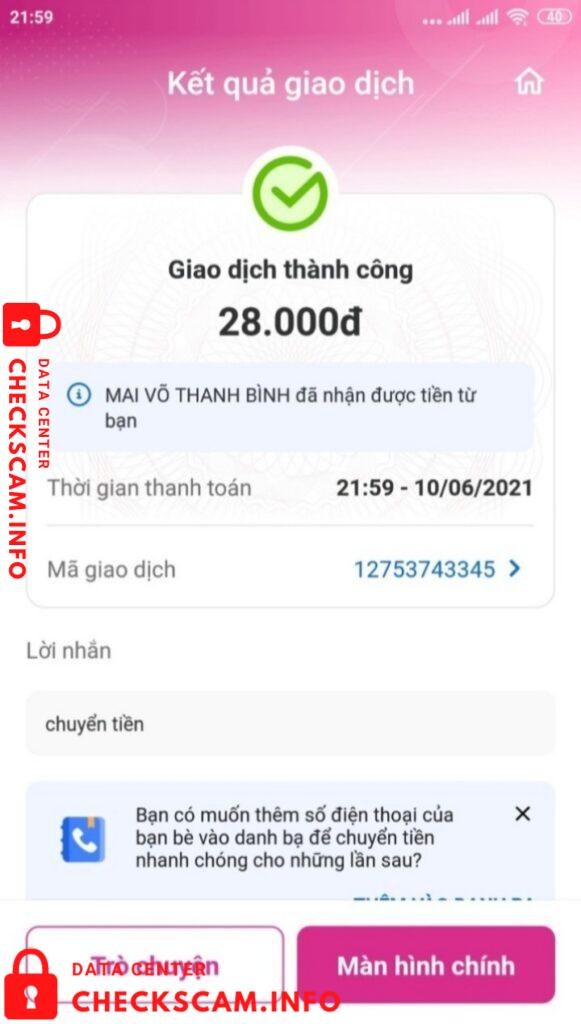 Evidence against Mai Võ Thanh Bình