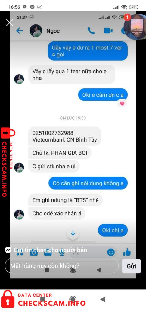Evidence against Phan Gia Boi
