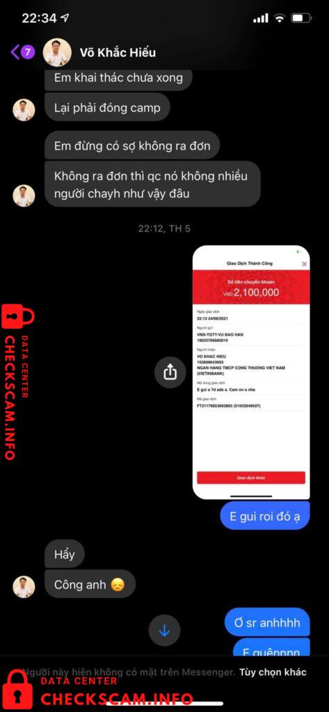 Evidence against Vo Khac Hieu