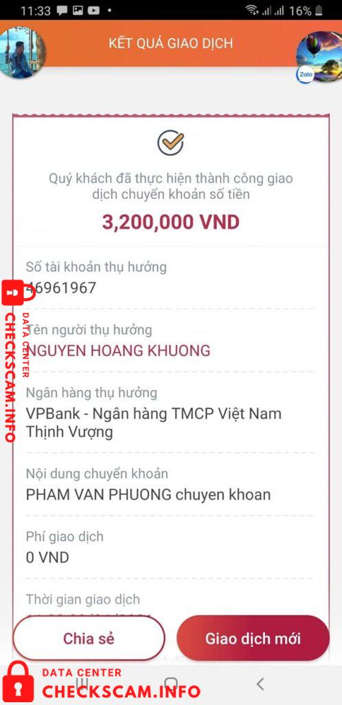 Evidência contra Nguyen Hoang Khuong
