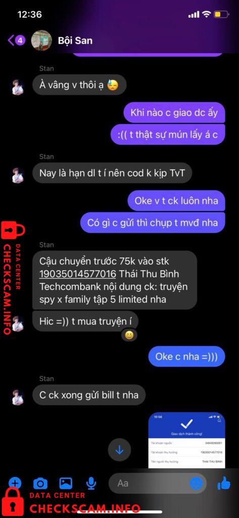 Evidência contra Thái Thu Bình