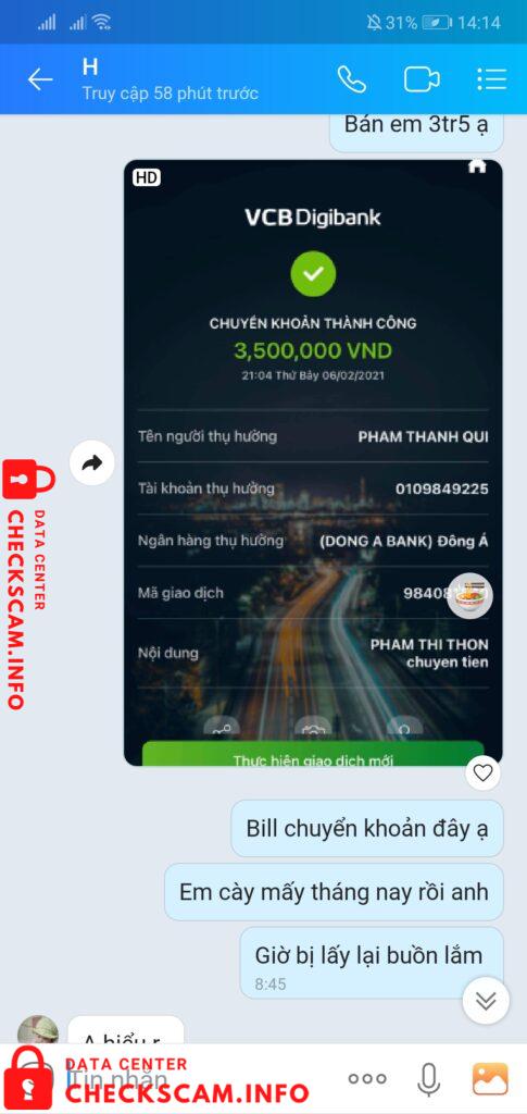 Evidência contra Phạm Thành Qui