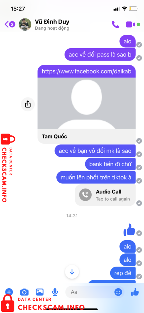Evidência contra Vũ Đình Duy