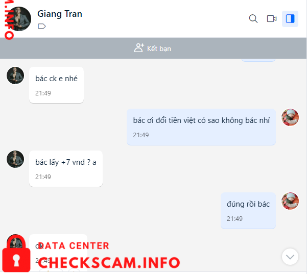 Evidência contra Tran Van Giang