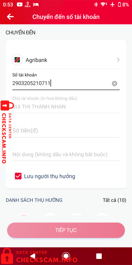 Evidência contra Bui Thi Thanh Nhan