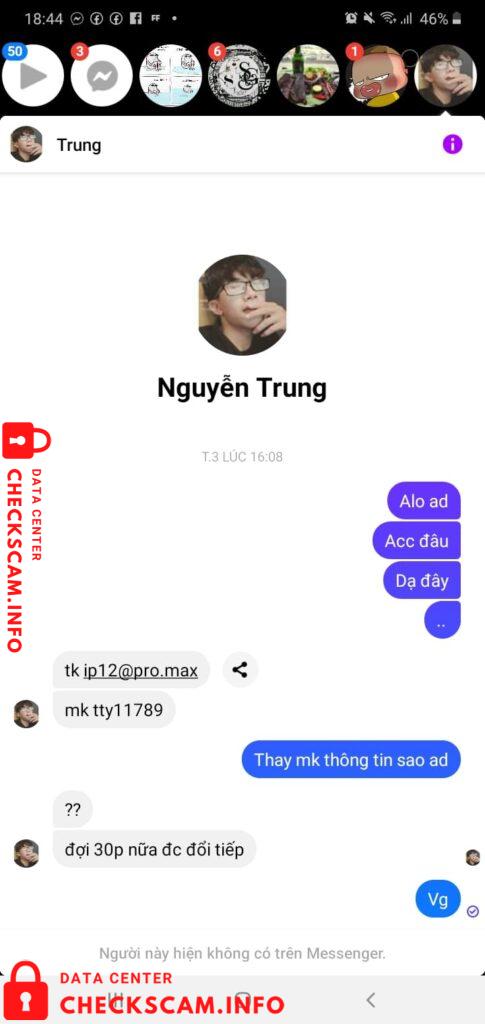 Evidência contra Nguyen Quoc Nhat
