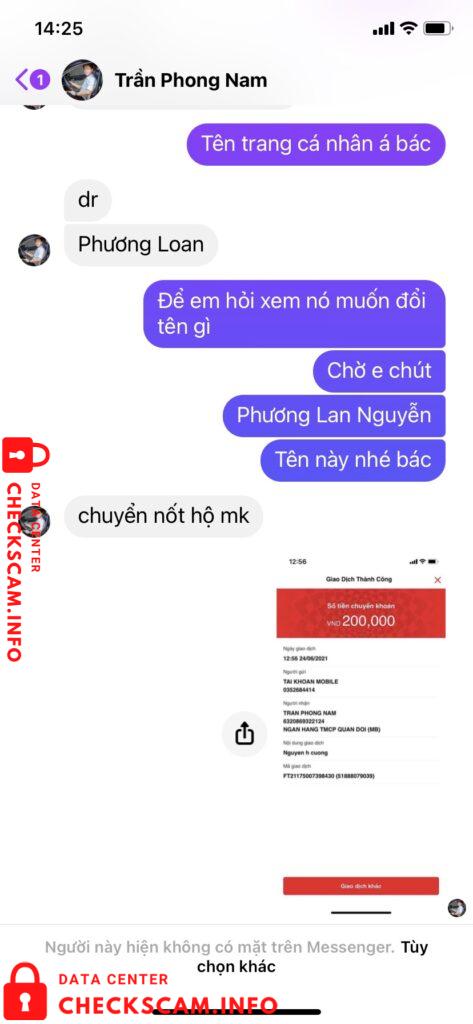 Evidência contra Trần Phong Nam