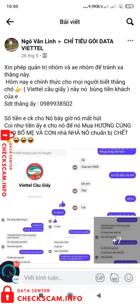 Evidência contra Trần Trung Hiếu