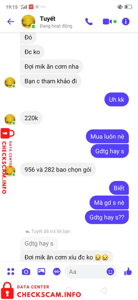 Evidência contra Thanh Lê Thị Tuyết