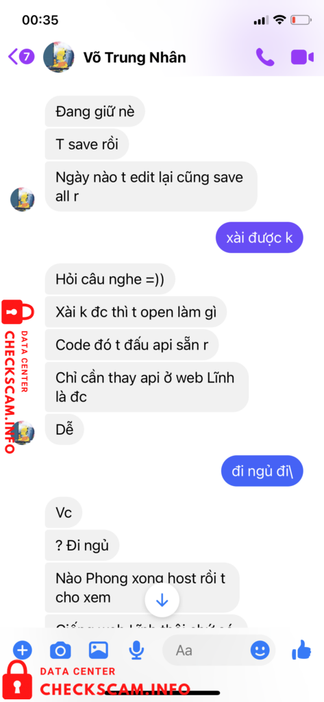 Evidência contra Võ Trung Nhân