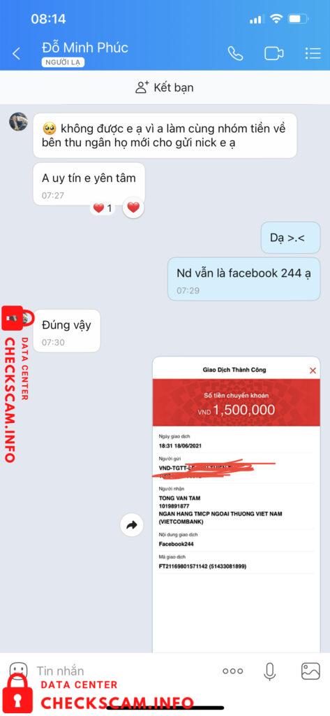 Evidência contra Tong Van Tam