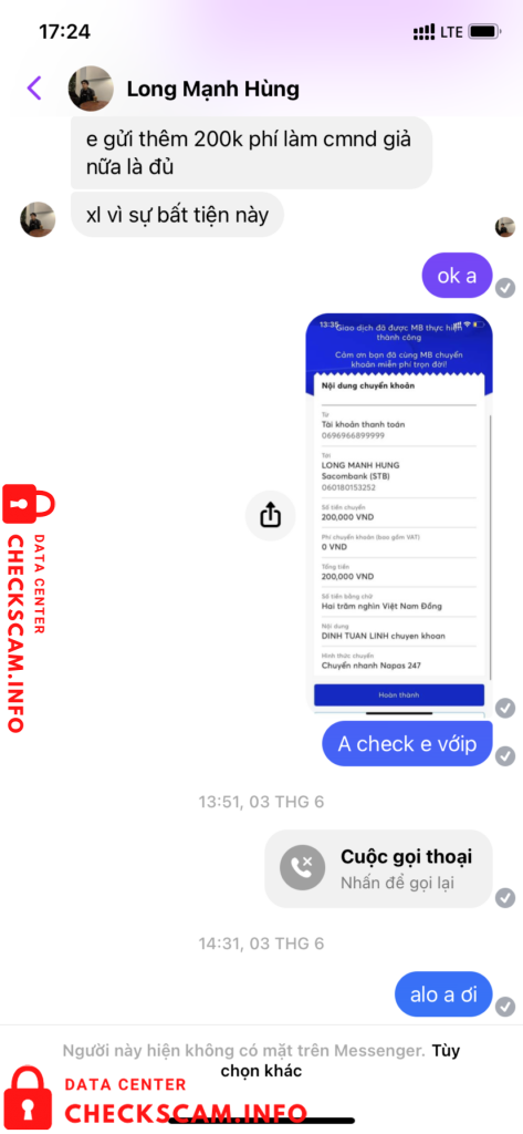 Evidência contra Long Mạnh Hùng