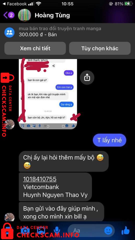 Evidência contra Nguyen Huynh Thao Vy