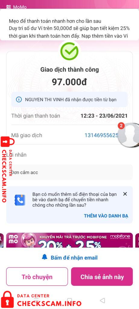 Evidência contra Nguyễn Vũ Trường Giang