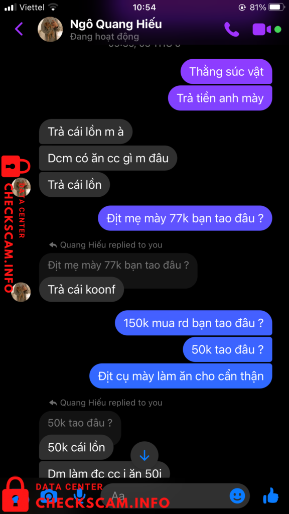 Evidência contra Hiếu Có Tiền