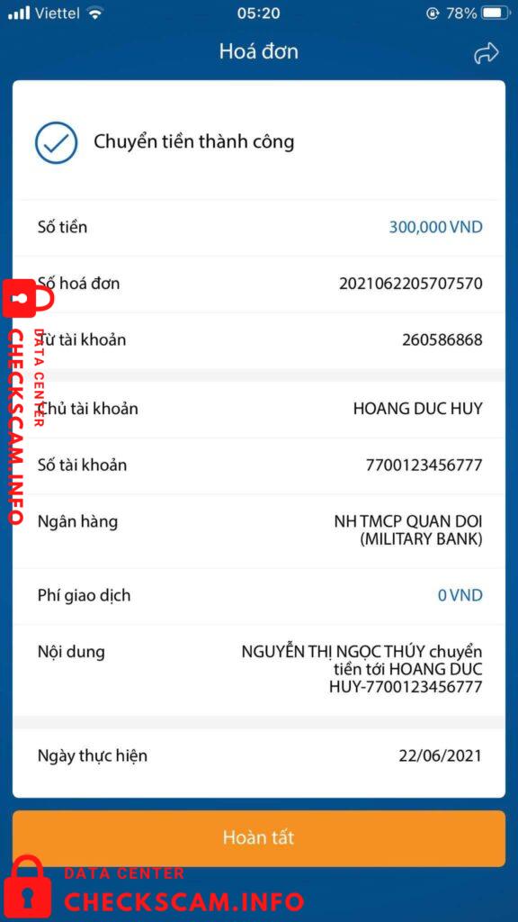 Preuves contre Hoàng Đức Duy