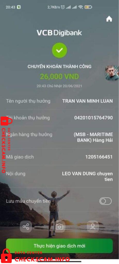 Preuves contre Tran Van Minh Luan