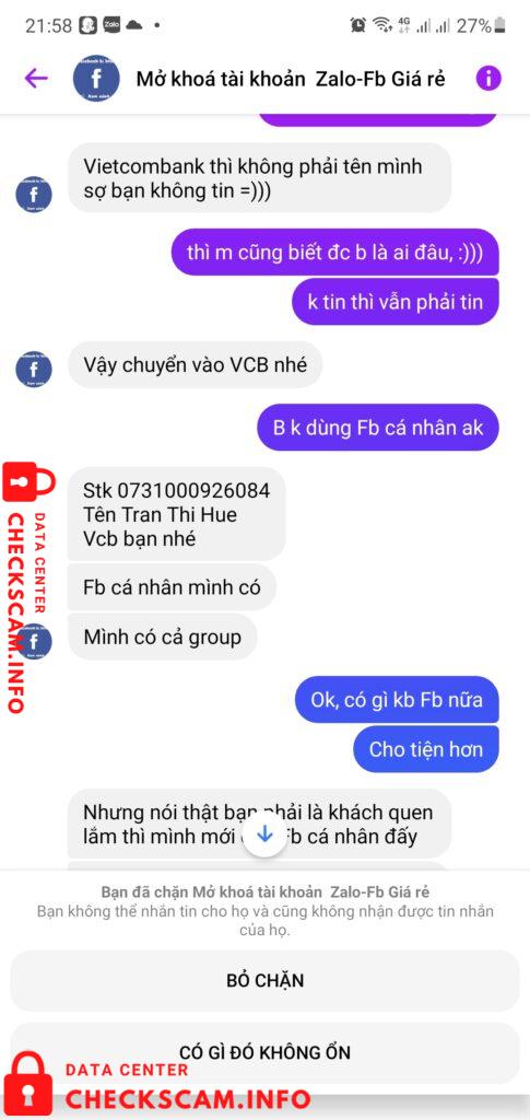 Preuves contre Trần Thị Huệ