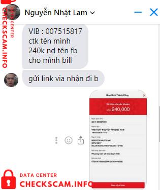 Preuves contre Nguyen Nhat Lam