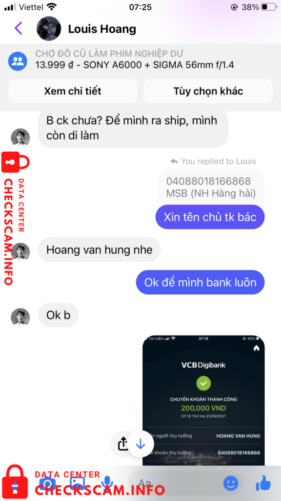Preuves contre Hoàng Văn Hùng