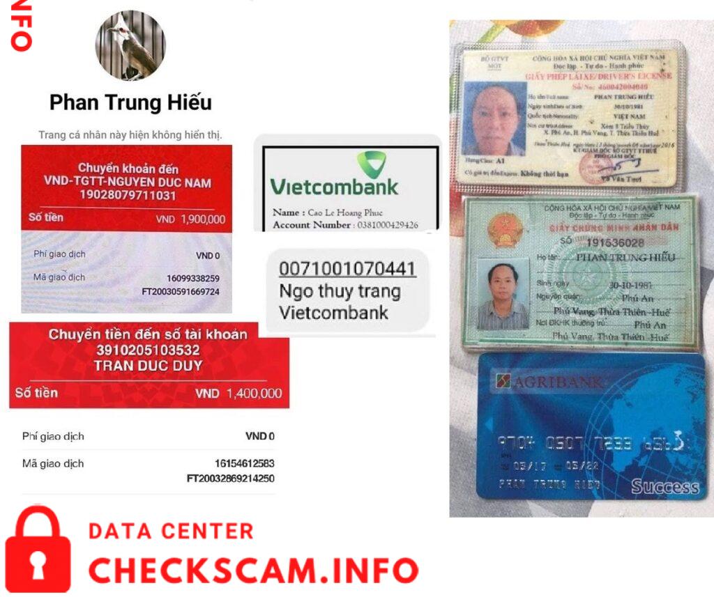 Preuves contre Cao Le Hoang Phuc