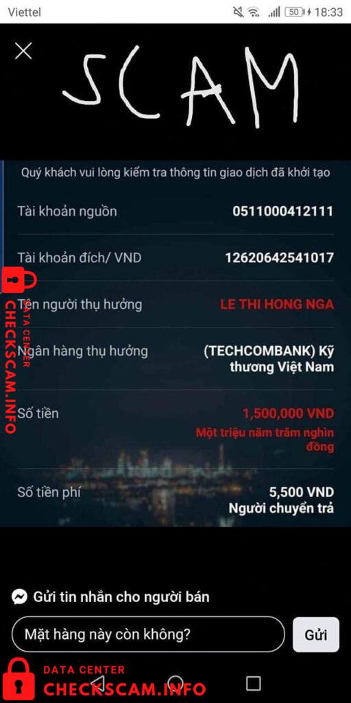Preuves contre Le Thi Hong Nga