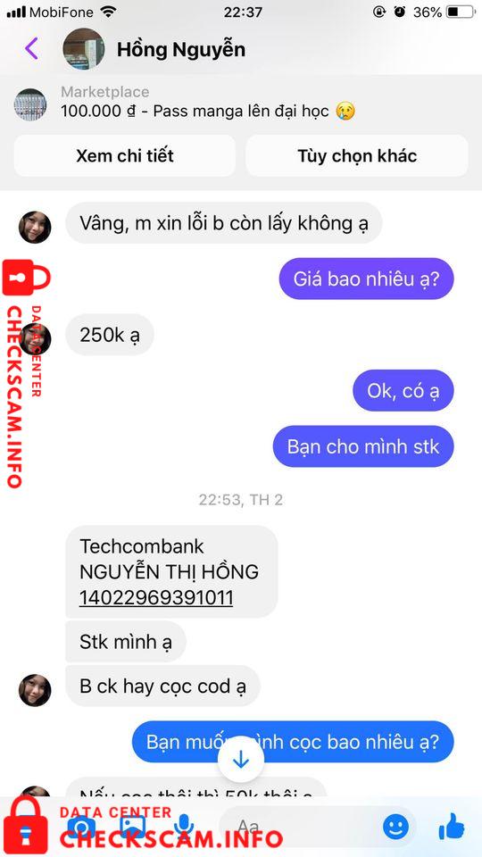 Preuves contre Nguyễn Thị Hồng