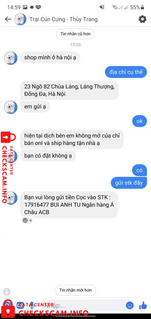 Evidência contra Bui Anh Tu