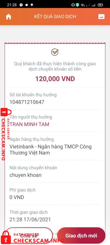 Bằng chứng chống lại Tran Minh Tam