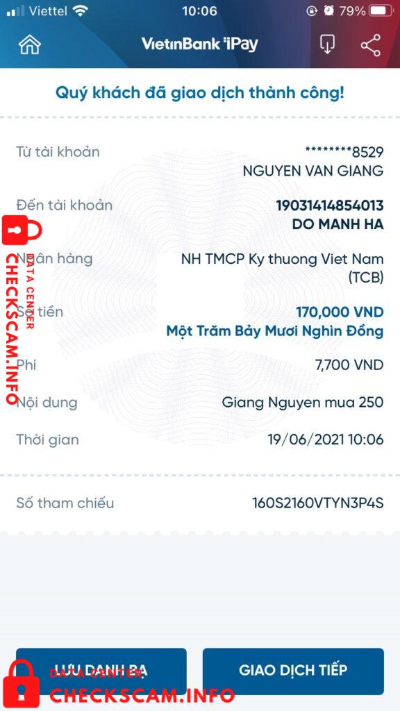 Bằng chứng chống lại Do Manh Ha