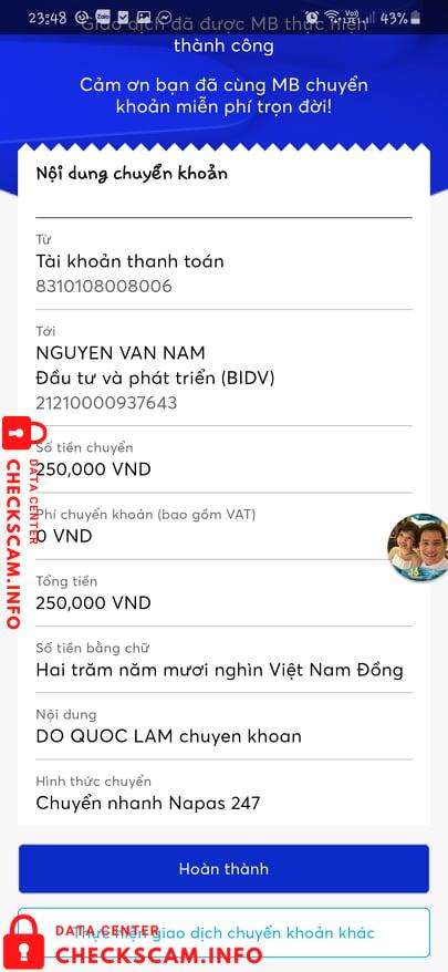 Preuves contre Nguyen Van Nam