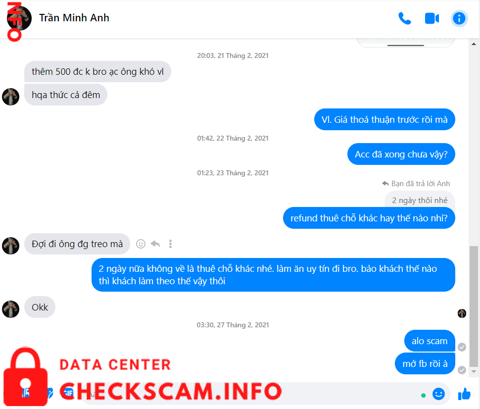 Evidência contra Tran Minh Anh