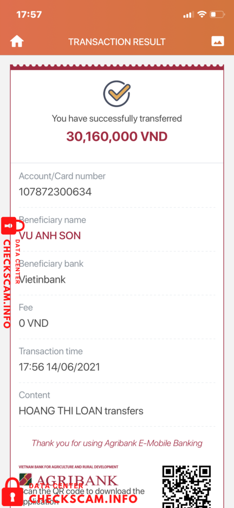 Evidência contra Vu Anh Son