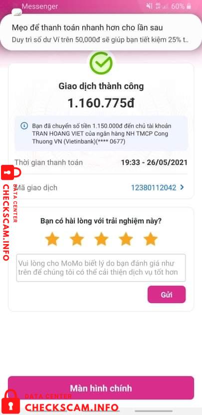 Evidência contra Trần Việt Hoàng