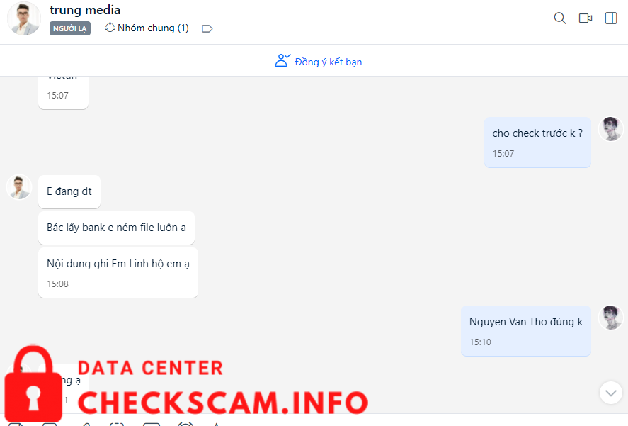 Evidência contra Nguyen Van Tho