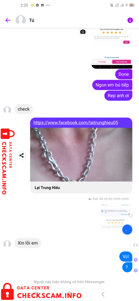 Evidência contra Lại Thế Tú