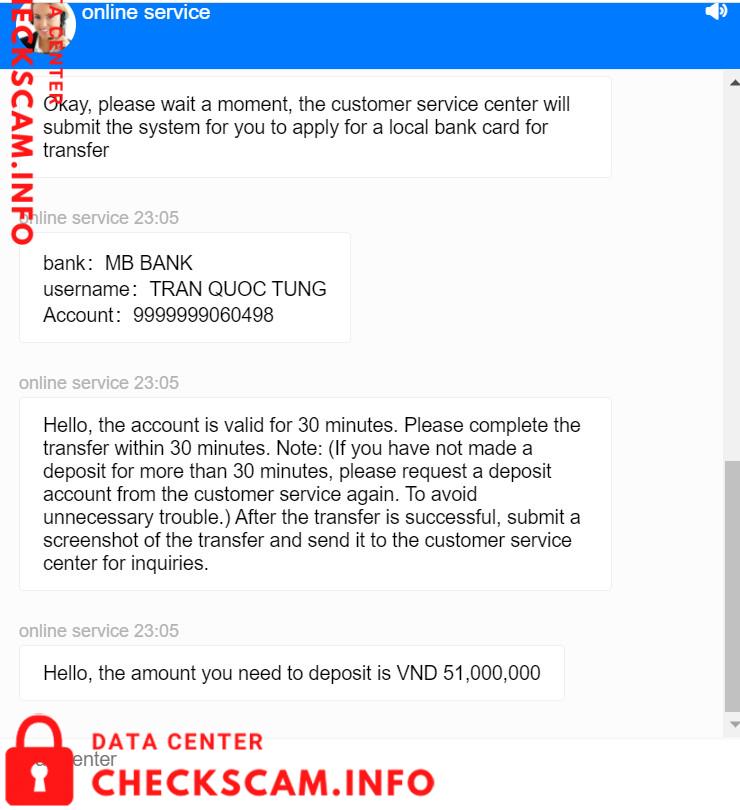 Evidência contra Tran Quoc Tung