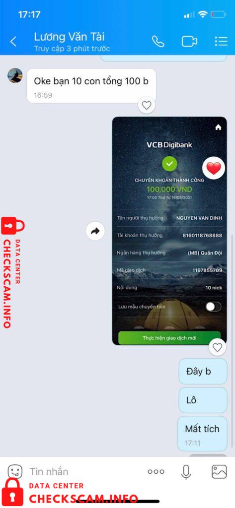 Preuves contre Nguyen Van Dinh