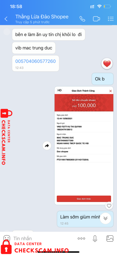 Preuves contre Mac Trung Duc