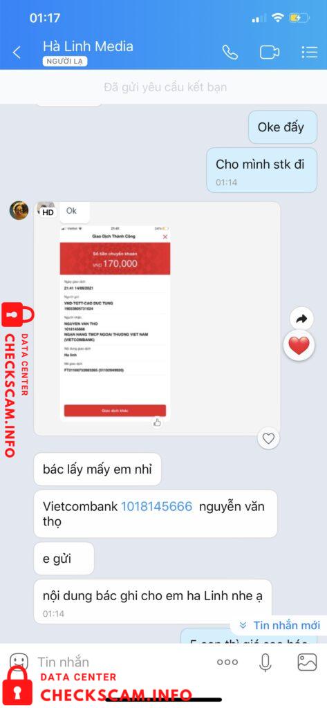 Evidência contra Nguyễn Văn Thọ