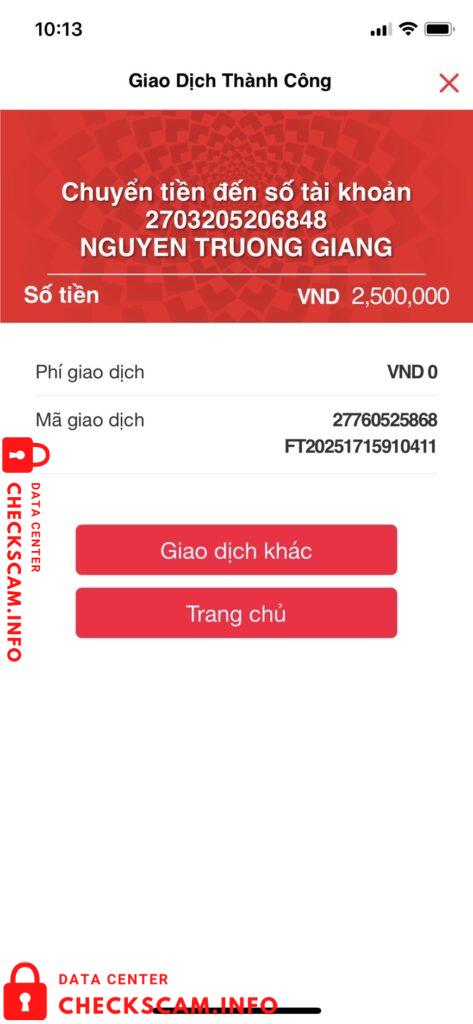 Preuves contre Nguyễn Trường Giang